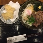 どんどらさん - 肉玉うどん＋とり天