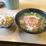 葉隠うどん - えびうどん＆かしわごはん