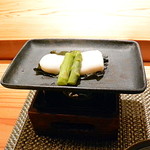 鮨 とびこめ - ふぐの白子昆布〆焼き