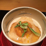 日本料理 幸庵 - 炊き合わせは汲み上げ湯葉とたっぷりの生うに