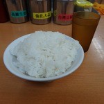 極楽汁麺 らすた - 「らすた」1杯に限り無料サービスの大盛りライス