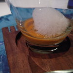 レストラン オルフェ - ガスパッチョにツブ貝を添えて