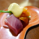 佳肴みを木 - めじまぐろと干し柿のぬた風