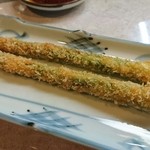 やきとり 松良 - アスパラフライ１本１００円(201602)