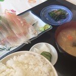 彩 - ひらめ刺身定食800円えんがわ付いてた！