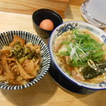 もんど - 蔵出し醤油麺と肉めしセット　2016.2