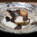 虎白 - 焼物　鰆　蓮根餅　トリュフ
      