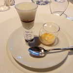 レフェルヴェソンス - ぼたん海老、雲丹、カリフラワー／みかん、ビール( 2016/2)