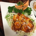 中華美食府 - 車エビチリソース炒め（１，０８０円）２０１６年２月