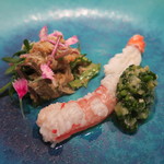 レストラン ラッセ - 28年2月　松葉かに　葱とレモンのソース　華やかなサラダとともに
