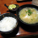 真魚家 - ご飯とアラ汁