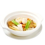 Tofu and Seafood stew in clay pot