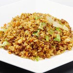 Special black fried rice with beef and lettuce