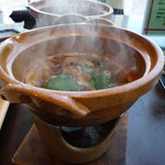 明山荘 - うなぎ柳川（卵の投入前）香りがたまらん。