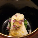 日本料理 晴山 - 帆立とあわふセリのしらあえ