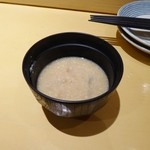 ちろり - お通しの酒粕？の汁物