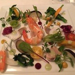 Chez TAKA HIGASHIAZABU - 前菜1：魚介のサラダ