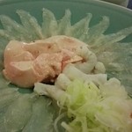 活魚料理　うおじま - かわはぎの刺身(肝付き)