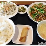 水海園 - 豚肉とニンニクの芽炒めランチ（６５０円）