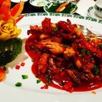 Imperial China - 【海鮮料理】○渡り蟹の揚物ケチャップソース様、ちょっと食べるのに難儀しますが思ったよりソフトシェル！