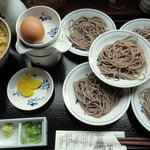 文楽　つなぎ - 皿そばとミニ親子丼 ￥1100