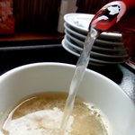 文楽　つなぎ - そば湯もいただきましょう