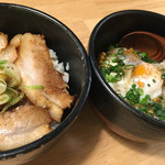 玄龍 - チャーシュー丼330円&半熟卵ご飯220円