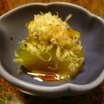 旭寿司 - 付き出し（冬瓜と焼き茄子）