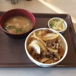 すき家 - 牛丼:豚汁お新香セット(ネギだく、汁抜き)