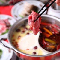 【盤古プラント】辣味と高湯二色しャぶしャぶ・濃い味豚骨しゃぶしゃぶ ・四川風スパイシー。