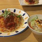 Itsumono Tokoro - 蟹のトマトクリームパスタセット ¥1350