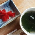 カフェ　コトコ - 福神漬けにワカメスープまで