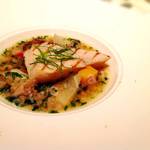 レアグリルしたブリのポトフスタイル 柚子の香り