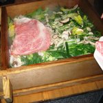 佐賀牛ロースせいろ蒸しの様子