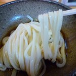 元咲 - かしわ天ぶっかけ （ぶっかけ汁をかけて、麺リフト）