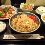 中国料理 本店栄龍 - 「選べる!!!炒飯セット」1,150円です｡ガーリックきのこ炒飯を選択しました｡