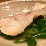 鮨 とかみ - 2016/02_甘鯛の酒蒸し、九条葱