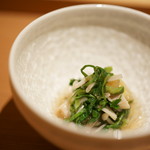 いち太 - 野芹（のぜり）、原木香茹（しいたけ）、榎茸（えのきたけ）煮浸（にびた）し