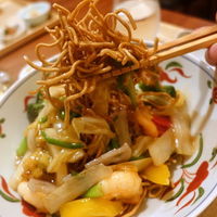 広尾はしづめ - ぷりぷり海老のあんかけかた焼きそば（大盛無料）　1400円
