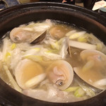 味あら井 - クエの縁側と蛤の鍋  クエは人生一クラス