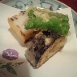 壽屋 - 揚げ物アップ！お茄子と獅子唐、　蒲鉾風のがうまうま！