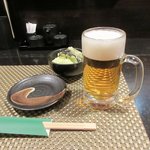 炭火焼鳥あずま - 生ビール2016.02.16