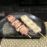 炭火焼鳥あずま - ささみワサビ＆ねぎま2016.02.16