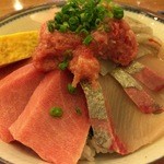 寿々家 - ねぎとろお好み三色丼(まぐろ・かんぱち・平目)