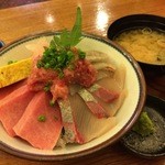 寿々家 - ねぎとろお好み三色丼(まぐろ・かんぱち・平目)