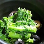 関内スタンド - 美しい緑の菜の花オリーブあえ