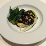 マッシュルーム - 真鱈白子のムニエル 蜜芋のピュレとバルサミコのクーリ