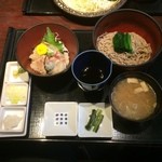 さくら - 【2015年12月】そば定食（真鯛三味丼）＠1,250円。