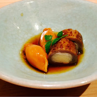 二條 葵月 - 豆腐のごぼう巻き、子持ちイカ