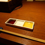 軍鶏十番 - 1602_軍鶏十番_軍鶏水炊きｺｰｽ＠3,800円_軍鶏ももむね造り(醤油と塩とごま油で)